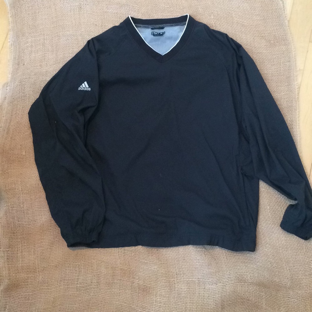 Adidas pullover black XL climaproof wind v neck